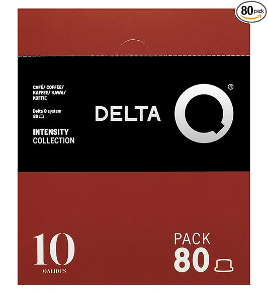 Delta Q Espresso Pods for Delta Q machines, Qalidus - Intensity 10, Notes of Caramel, XL Pack - 80 Coffee Capsules