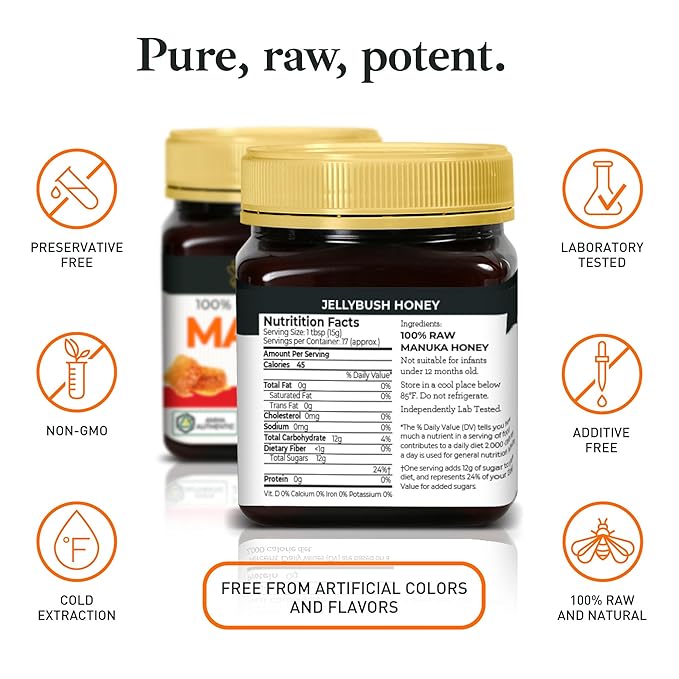 Good Natured Manuka Honey (MGO 510+) - High Grade Raw Manuka Honey Medical Grade, Non-GMO, Lab-Tested & AMHA Certified, BPA-free, 8.8 oz