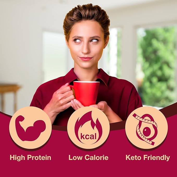 ProtiDIET High Protein Hot Cocoa Mix - 15g Protein - Low Fat, Quick and Easy-to-Prepare Hot Cocoa High Protein Drink with Collagen for Adults - 7 hot cocoa packets Per Box