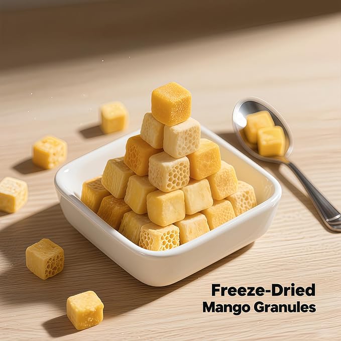 Premium Freeze-Dried Mango Slices 4.2oz (120g) - 100% Sweet Mango, No Sugar Added | Perfect for Smoothies, Baking & Snacks | Dried Fruit