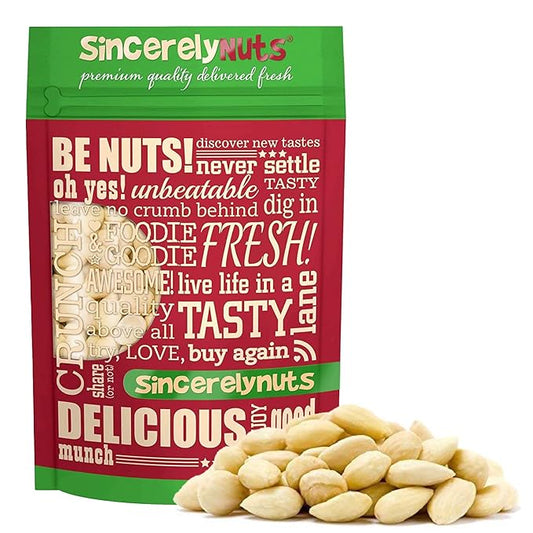 Sincerely Nuts ??Whole Raw Blanched Almonds | 5 Lb. Bag | Delicious Guilt Free Snack | Low Calorie, Vegan, Gluten Free | Gourmet Kosher Food | Source of Fiber, Protein