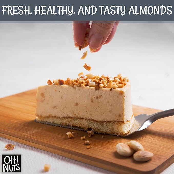 Oh! Nuts Almonds Blanched Slivered - Raw - 100% Natural - 1.5 lb - White Almond Sticks - Packed in New York Zip-Seal Bag for Exceptional Freshness