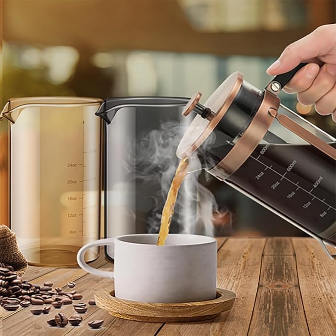 Standard Universal Design 34 oz French Press Replacement Glass Beaker, Fits Most Brands French Press Coffee Makers (1Quart / 1000ml / 5-6 Cup) Coffee Press Borosilicate Glass Bottle
