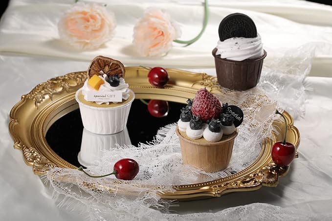 Brown Cupcake Liners Standard Size, 30pcs Christmas Muffin Baking Cups,Cupcake Holders Paper, Heavy Duty Greaseproof Wrappers for Wedding,Baby Showers,Gift,With 3 Decorations, White (CK001AW-US30)