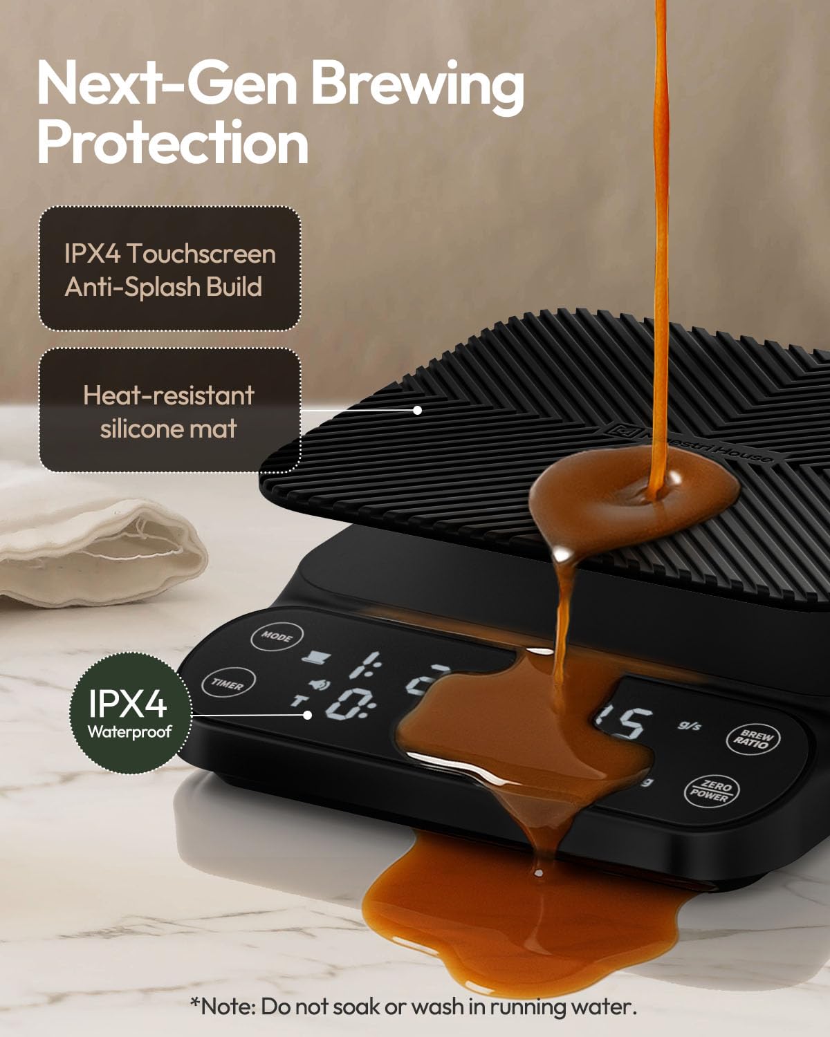 Maestri House S3 Pour Over Coffee Scale with Timer, 3kg/0.1g