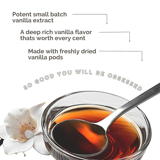 Pure Vanilla Extract for Baking (4 oz) Deluxe Vanilla Gourmet Vanilla Made from Real Vanilla Beans for Rich Flavor