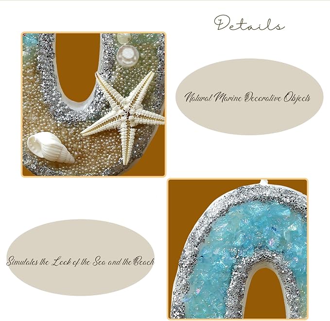 9th Birthday Candle for Cake, Beach Starfish Sequins Candles, 2.76 inch Cake Topper Decoration for Birthday Party (Number 9)