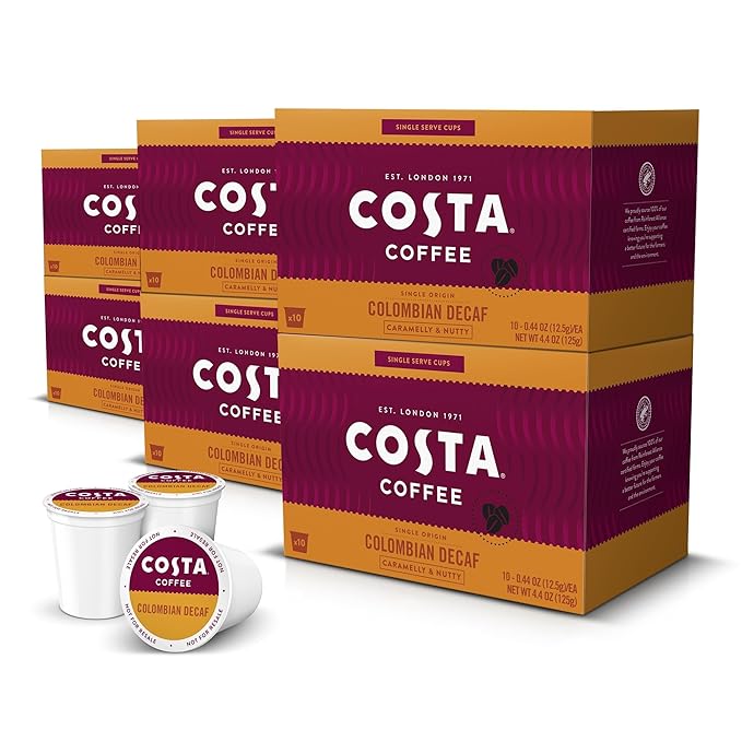 Costa Coffee Colombian Decaf Single Serve Pods - Single Origin - 60 ct Box