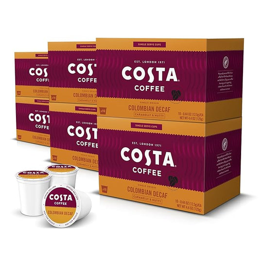 Costa Coffee Colombian Decaf Single Serve Pods - Single Origin - 60 ct Box