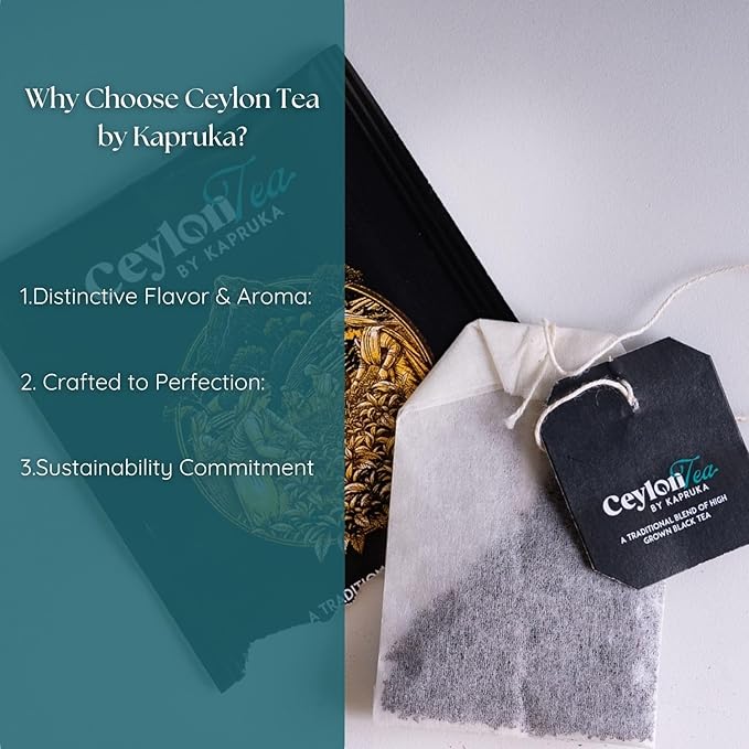 Ceylon Tea by Kapruka | Premium High-Grown Black Tea | 100 Tea Bags | Pure Ceylon Tea | Bold & Aromatic Flavor