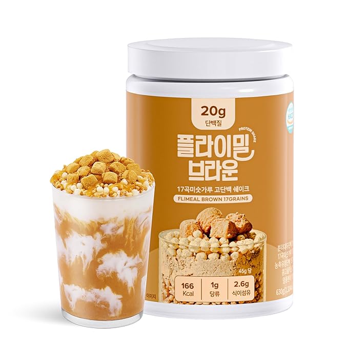 Brown 17Grains Protein Shake, 20g Protein, Low Sugar, Keto-Friendly Meal Replacement Shake, 22.22oz, 14 Servings, With Crunchy Protein Balls