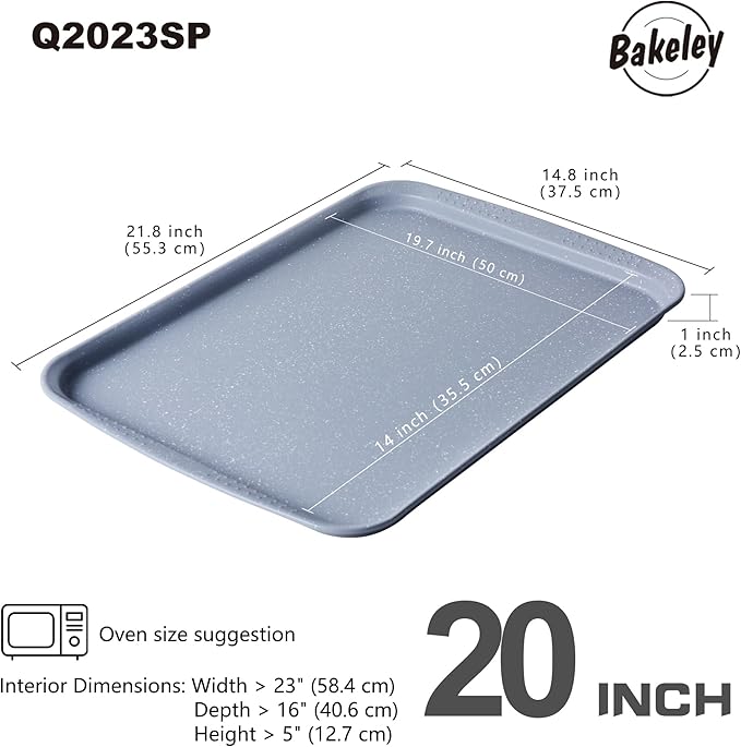 Extra Large Baking Sheet 20-Inch Pan Professional Non-Stick Cookie Sheet Carbon Steel Baking Tray for Oven 21.8" x 14.8"