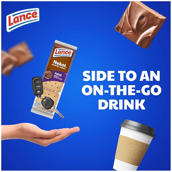 Lance Sandwich Cookies, Nekot Fudge, 10 Individually Wrapped Packs, 6 Sandwiches Each