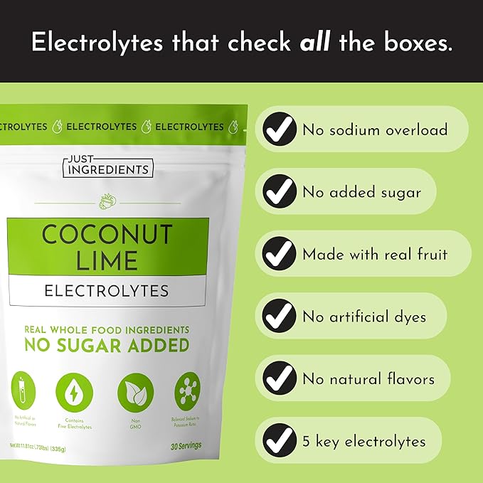 Coconut Lime Electrolytes ??30?‘Serving Hydration Drink Mix with Coconut Water, Sea Salt, and Trace Minerals ??Supports Hydration, Recovery, and Electrolyte Balance*
