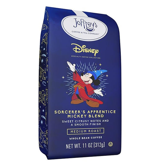 Joffrey's Disney Sorcerer's Apprentice Mickey Blend, Arabica Whole Bean Coffee, Artisan Medium Roast, Rich & Smooth (11oz)