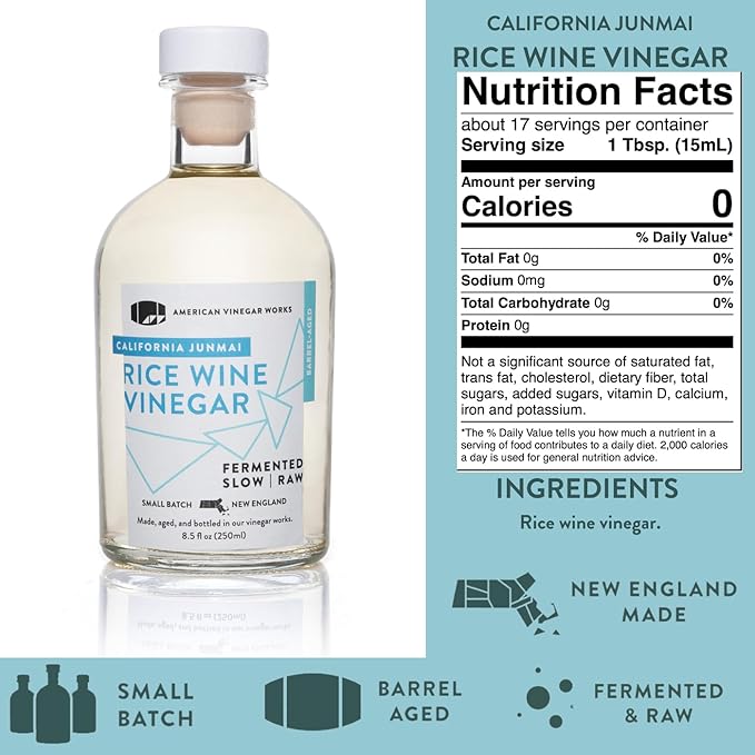 American Vinegar Works - Essential Kitchen Vinegars & Extra Virgin Olive Oil Gift Set - Includes Apple Cider, Red Wine, Rice Wine, and Chardonnay Wine Vinegars (8.5oz ea) with a EVOO (16.9oz)