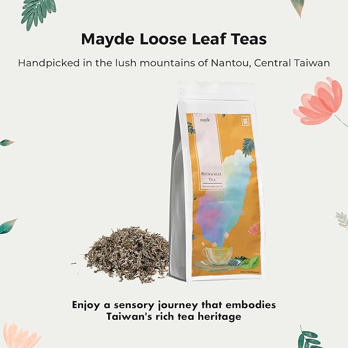 Mayde Buckwheat Loose Leaf Tea - Non-Caffeinated, Premium Taiwanese Tea, 1 lb (16 oz)