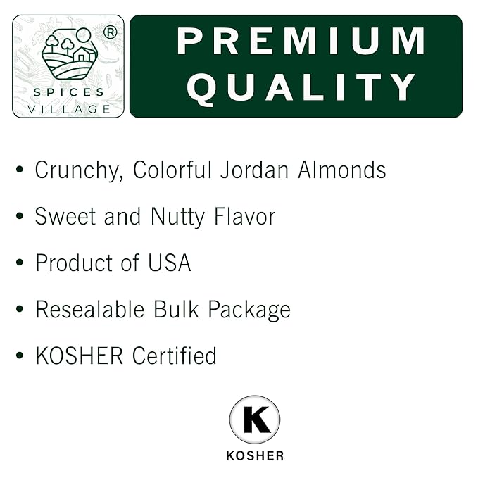 Spices Village Jordan Almonds, Blue and White, Crunchy Candy Coated Almonds, 32 oz, Perfect for Weddings, Baby Showers, Parties, Favors, and Gifting, Kosher Certified