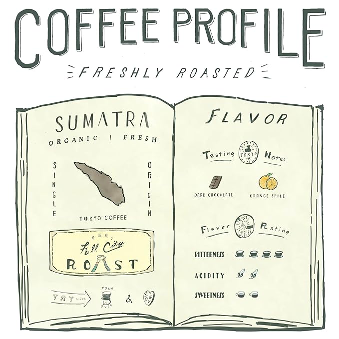 Sumatra Mandheling Whole Bean Coffee by TOKYO COFFEE - 24oz Bag - Rich and Spicy Single Origin, 100% Arabica, Certified Organic from Japan
