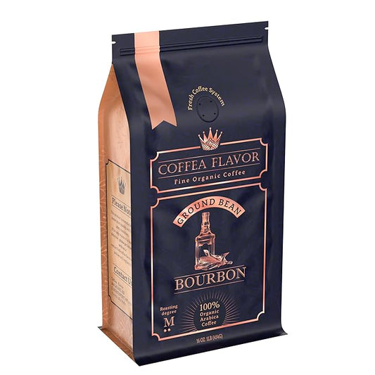 Flavored Ground Coffee ??Bourbon, 100% Arabica, Single Origin, Medium Roast, USDA Organic, Naturally Flavored ??by Coffea Flavor