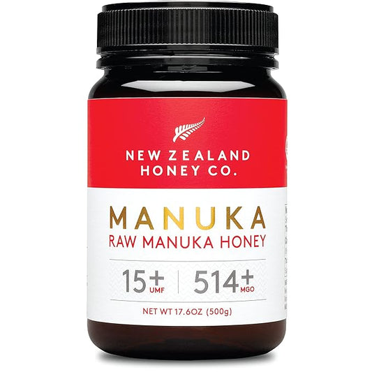 New Zealand Honey Co. Raw Manuka Honey UMF 15+ | MGO 514+, UMF Certified / 17.6oz