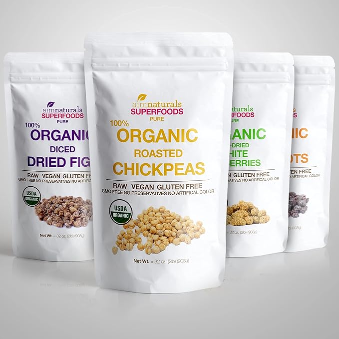 Organic Roasted Chickpeas 2 LB- USDA Organic Certified ??Healthy Snack, Lightly Roasted, No Oil, No Salt, No GMO & Gluten Free ??Product of Turkey