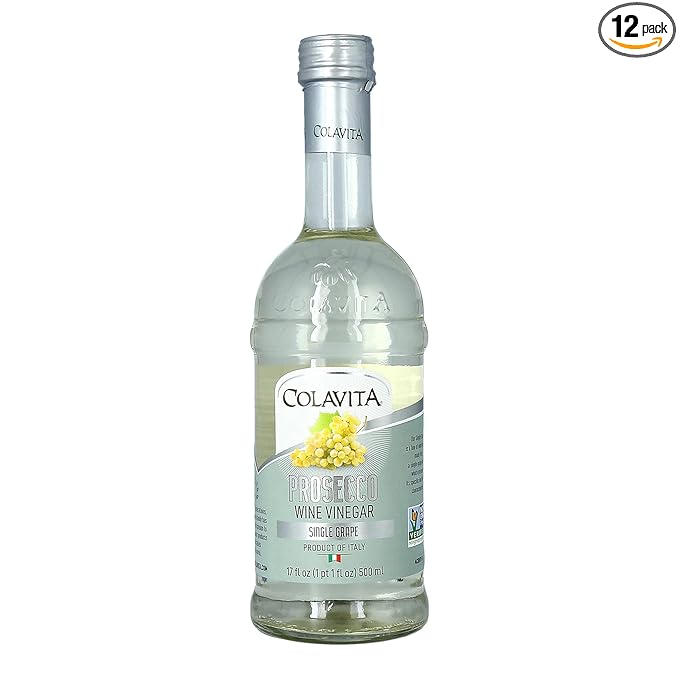 Colavita Wine Vinegar - Prosecco White Wine Vinegar, Non GMO, 17 Ounces