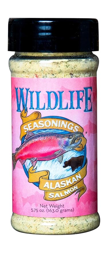 Wildlife Seasonings Alaskan Salmon ??Premium Dry Rub & Grilling Seasoning for Seafood, Meat, and Vegetables ??Perfect Steak Marinade & Stuffing Seasoning