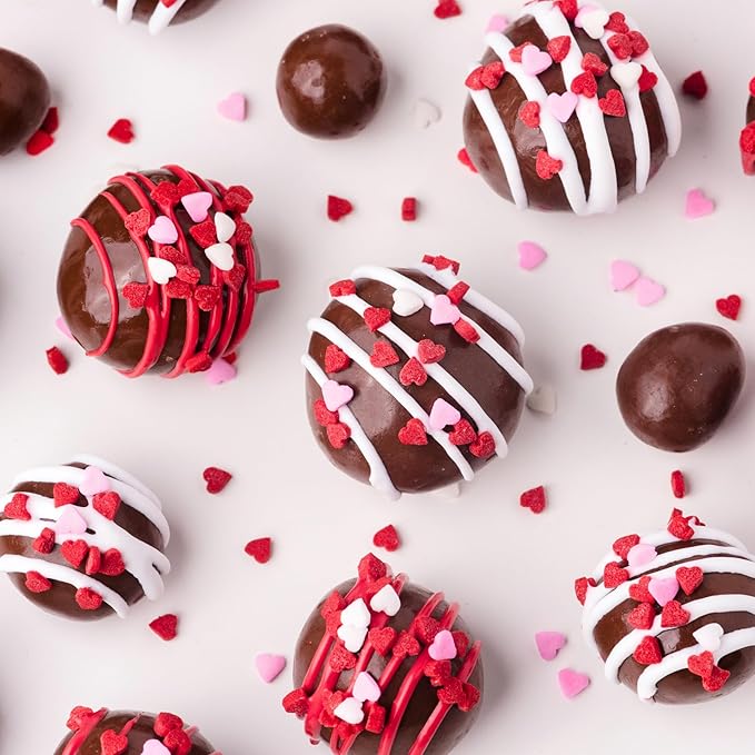 Sweets Indeed Sprinkles 6 Cell Edible Sprinkle Mix Jimmies Perfect for Cake Decorations Baking Ice Cream Cookies Cupcake Topper (Sweetheart)