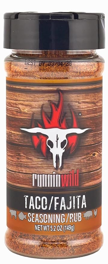 Gourmet Taco Seasoning Mix | Fajita Seasoning | Low Sodium | Mexican Seasoning Blend for Tacos, Fajitas, Carne Asada, Nachos, Chili, Enchiladas, and More! | Runnin' Wild Foods, 5.2 ounces