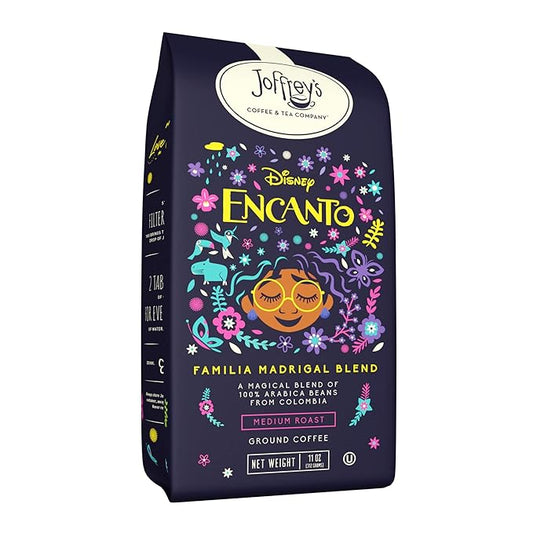 Joffrey's Coffee - Disney Encanto Familia Madrigal Blend | Artisan Medium Roast Coffee, 100% Arabica Beans, Brew or French Press (Ground, 11 oz)