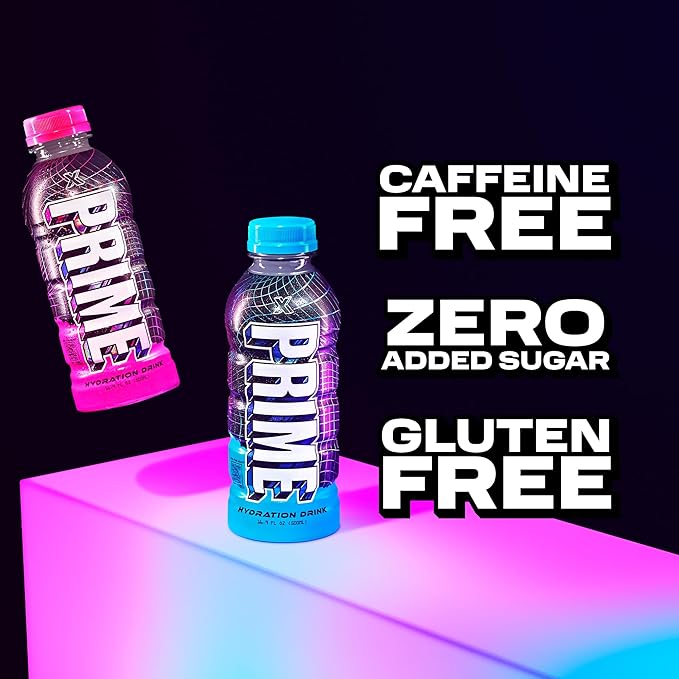 PRIME Hydration PRIME X, Sports Drinks, Electrolyte Enhanced for Ultimate Hydration, 250mg BCAAs, B Vitamins, Antioxidants, Low Sugar, 16.9 Fl Oz, 12 Pack