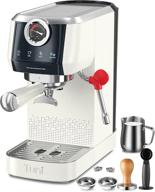 Tuni E2 58mm Espresso Machine 20Bar Espresso Maker, ?ë¦?ë§?ë¦?ë§??ë¦?ë§?ë§?ë§?ë§?ë§?Coffee Maker with 10mm Steam Milk Frother, Semi-automatic Coffee Machine with UKLA Pump for Espresso, Gift for Coffee Lover