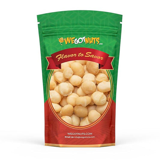 Raw Deluxe Macadamia Nuts - 6 lbs - Shelled & Unsalted Premium Quality Kosher Raw Macadamia Nut Snack Pack By We Got Nuts - Natural Gourmet Fresh Macadamia Nuts Bulk - Packed In A Resealable Pouch Bag