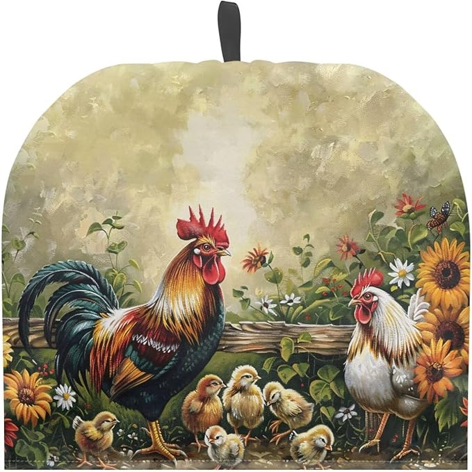 Chook Pattern Tea Cozy for Teapot Dome Teapot Cover Customized Teapot Covers Kitchen Kettle Dust Cover Cozy for Teapot with Handle Dust Cover Can Hung and Folded 竊늀range竊?"<div>