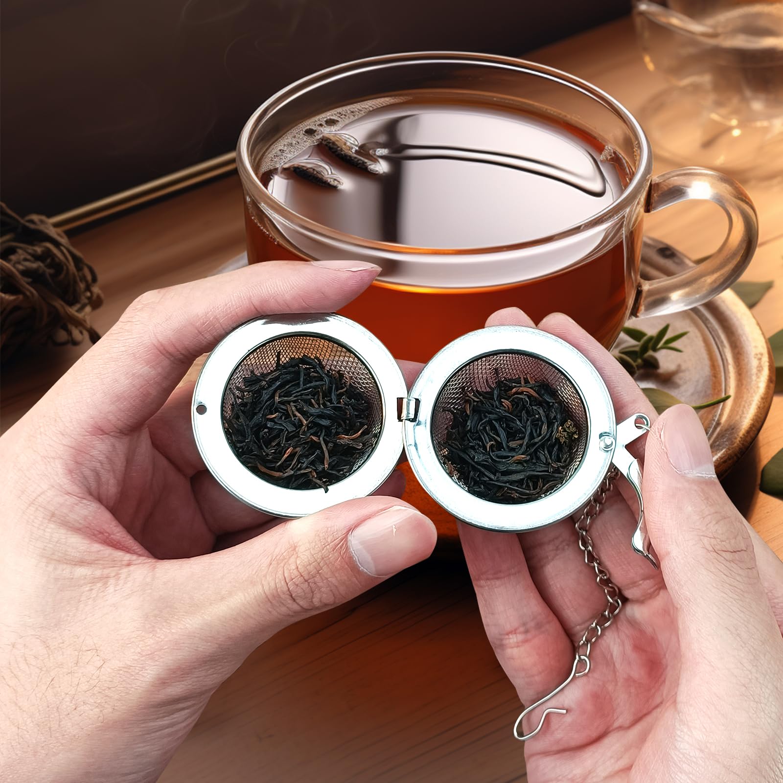 2PC Stainless Steel Mesh Tea Infuser,2.1 inch Tea Ball with Honey Bee