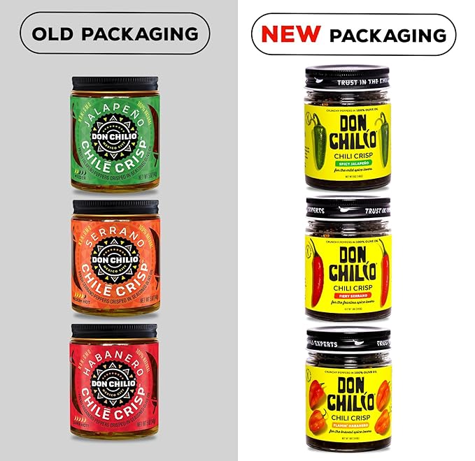Don Chilio Mexican Chile Crisp Variety Bundle, 5 oz., 3 Pack – Crunchy Sliced Habanero, Jalapenos & Serrano Fried Chili Peppers in Hot Seasoned 100% Olive Oil – Keto-Friendly, Vegan, Gluten Free