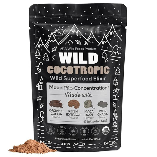 Organic Cocotropic Mushroom Hot Cocoa - Mushroom Coffee Alternative | Sugar Free Hot Chocolate |