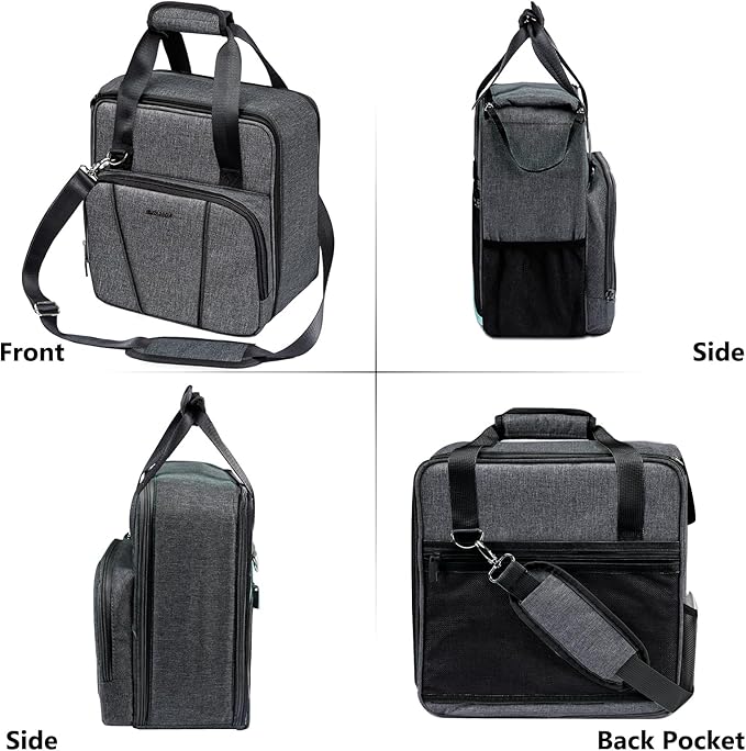 BAGSPRITE Travel Coffee Maker Bag for Keurig K-Slim, Single Serve Coffee Brewer Carrying Case, Portable Travel Coffee Maker Storage Case with Pockets for K-Cup Pods (Full Open Design Patent Pending)