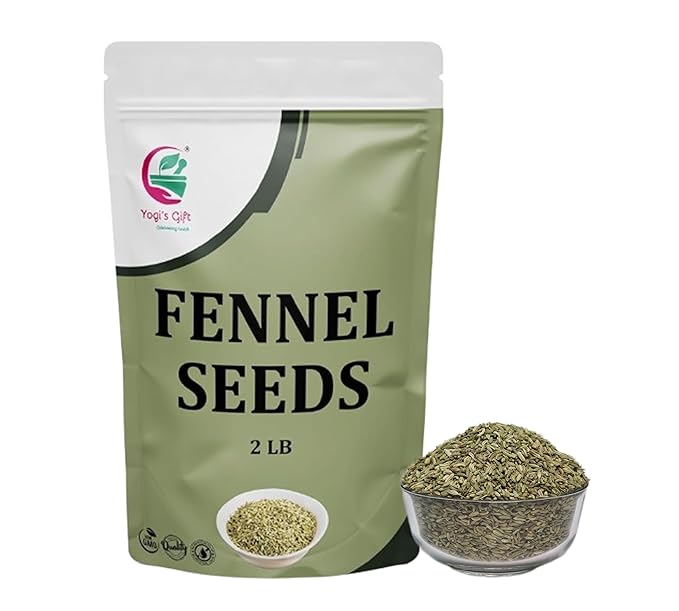 Fennel Seeds 2 LB, 100% Pure & Natural Whole Fennel, Premium Quality Spice for Cooking & Tea, Fresh & Aromatic, 2LB Bulk Pack - By Yogi?™s Gift®