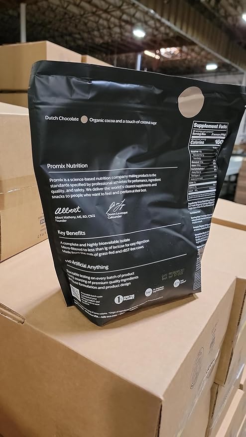 ProMix Nutrition Whey Protein Isolate Powder, Chocolate - Grass-Fed - 짯Post Workout Fitness & Nutrition Shakes, Smoothies, Baking & Cooking Recipes - Gluten-Free & Keto-Friendly - 5lb
