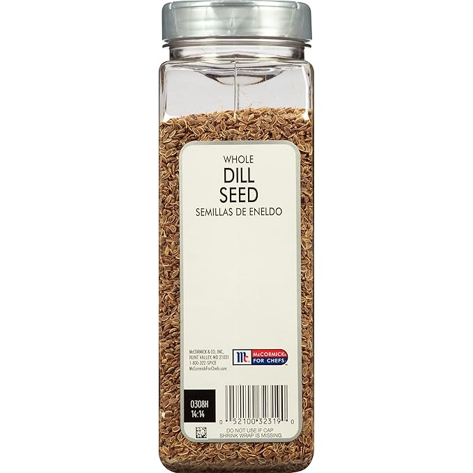 McCormick Culinary Whole Dill Seed, 15 oz - One 15 Ounce Container of Dill Seed Spice, Versatile for Use in Salads, Dressings, Bread, Entrees, Pickling and More (Pack of 2)
