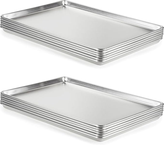 CURTA 12 Pack Aluminum Sheet Pan, NSF Listed Full Size 26 x 18 inch Commercial Bakery Cake Bun Pan, Baking Tray ??,<div>