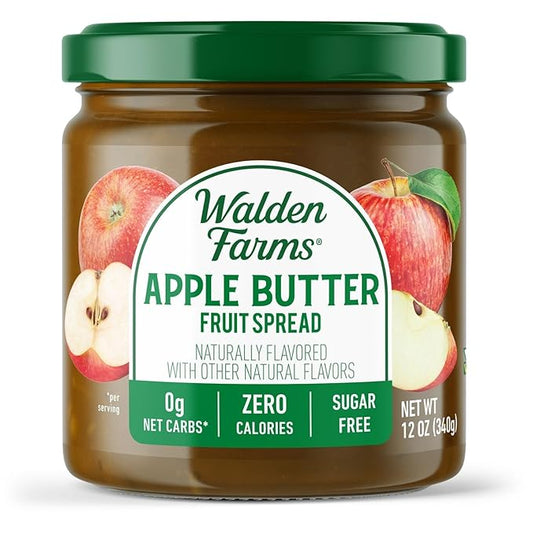 Walden Farms Apple Butter Fruit Spread ??Zero Calorie, Low Carb, Keto-Friendly, Vegan, Sugar-Free, Spiced Apple Butter Flavor ??12 oz Bottle
