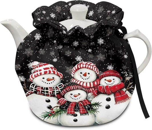 Snowman Family Cozy for Teapot Insulated for Home Decorative Christmas Tea Pot Cozy for Keeping Warm Teapot Cover Breakfast Warmer Kettle Cover for Housewife,Friend,Mom