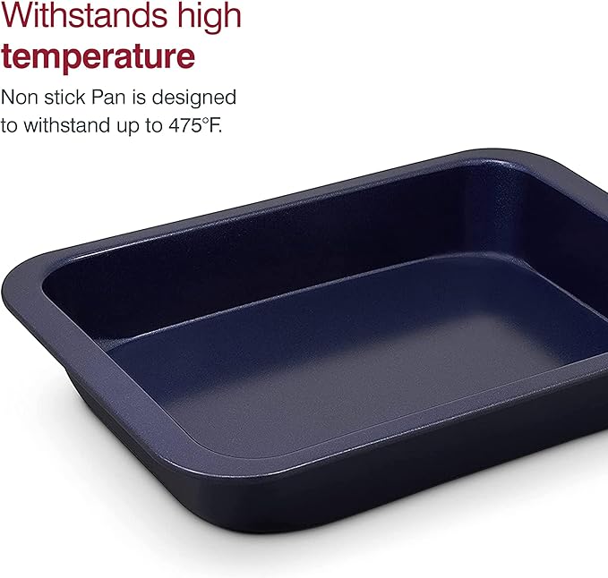 Zyliss E980190 Non-Stick Oven Tray | 30cm x 20cm | Carbon Steel | Dark Blue | Baking Tin/Bakeware/Roasting | Dishwasher Safe | 5 Year Guarantee