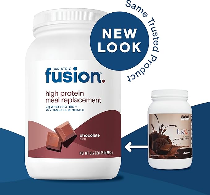 Bariatric Fusion Chocolate High Protein Meal Replacement Shake | 27g Whey Isolate Bariatric Protein Powder | Lactose Free Whey Protein Powder | Gluten and Sugar Free | 21 Servings