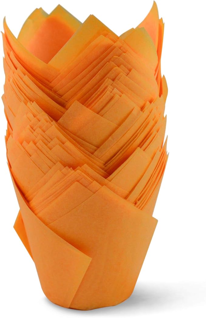 Orange Medium Size Tulip Baking Cups Cupcake Liners Muffin Liners Greaseproof Paper 1000