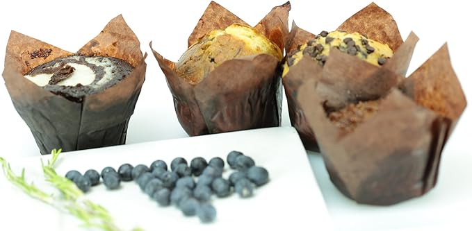 Brown Tulip Baking Cups, Medium Size, for Muffins, Cupcakes, Eco Friendly, Disposable, Non-Stick, Pack of 2000 - by Ecobake