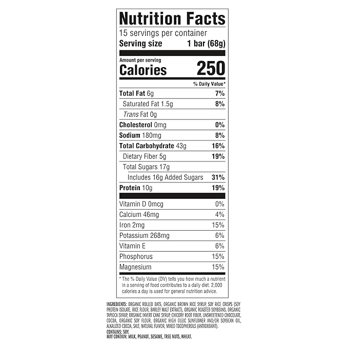 CLIF BAR - Chocolate Brownie Flavor - Made with Organic Oats - Energy Bars - Non-GMO - Plant Based Protein Bars (15 Pack)